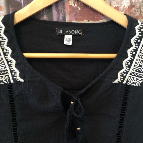 Billabong Boho Hippie Blouse w/ Bell Sleeves - Picture 4 of 8